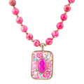 Women's Barse Jewelry Pink Agate & Jasper Floral Pendant Necklace