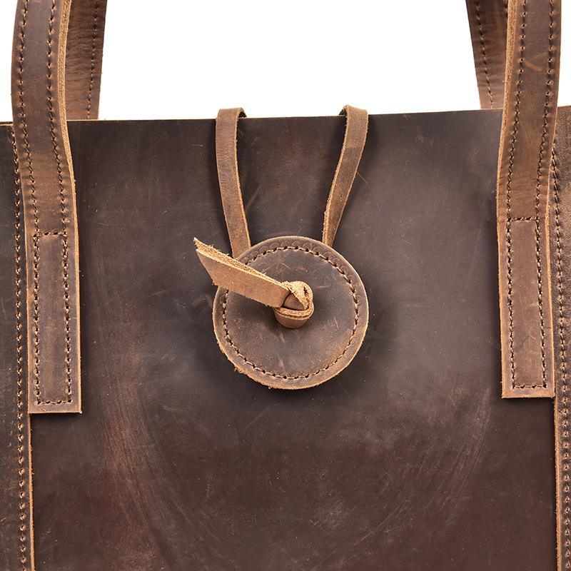 Women's Steel Horse Leather Taavi Handcrafted Crazy Horse Leather Tote Bag