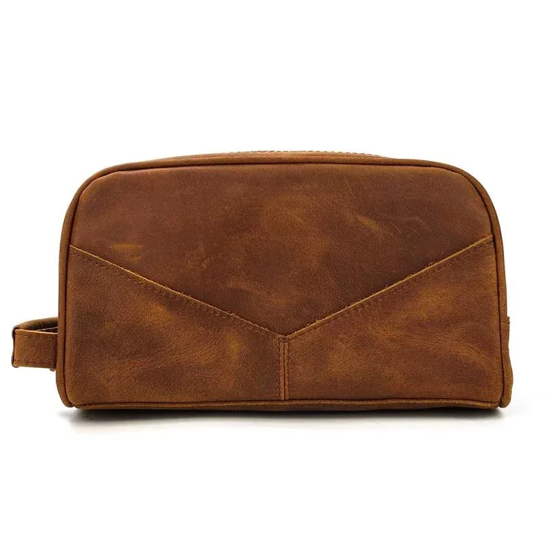 Men's Steel Horse Leather Nomad Genuine Leather Travel Toiletry Bag