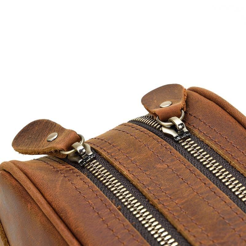 Men's Steel Horse Leather Nomad Genuine Leather Travel Toiletry Bag