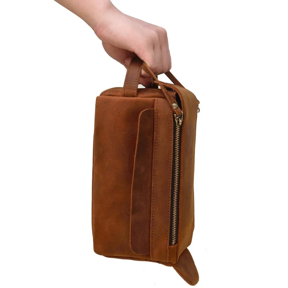 Men's Steel Horse Leather Dado Handmade Leather Dopp Kit
