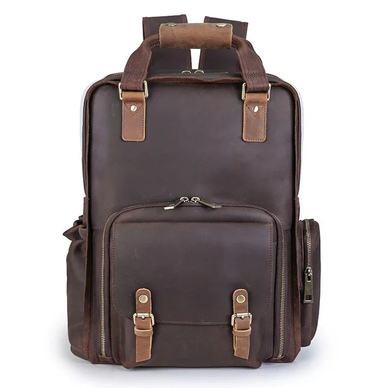 Steel Horse Leather Gaetano Full Grain Leather DSLR Camera Backpack