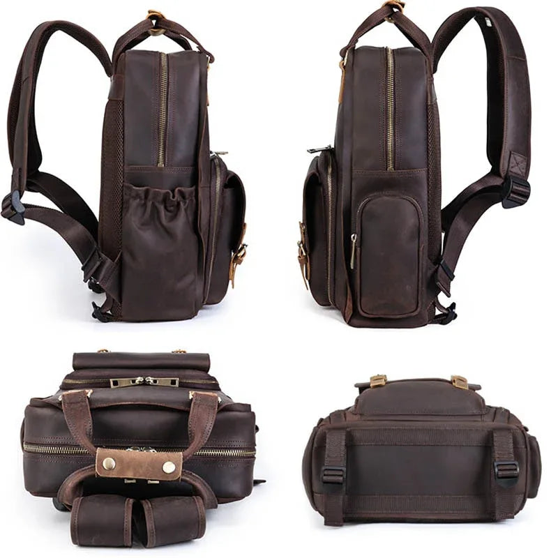 Steel Horse Leather Gaetano Full Grain Leather DSLR Camera Backpack