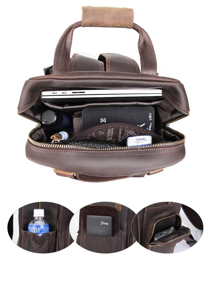 Steel Horse Leather Gaetano Full Grain Leather DSLR Camera Backpack