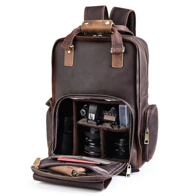 Steel Horse Leather Gaetano Full Grain Leather DSLR Camera Backpack