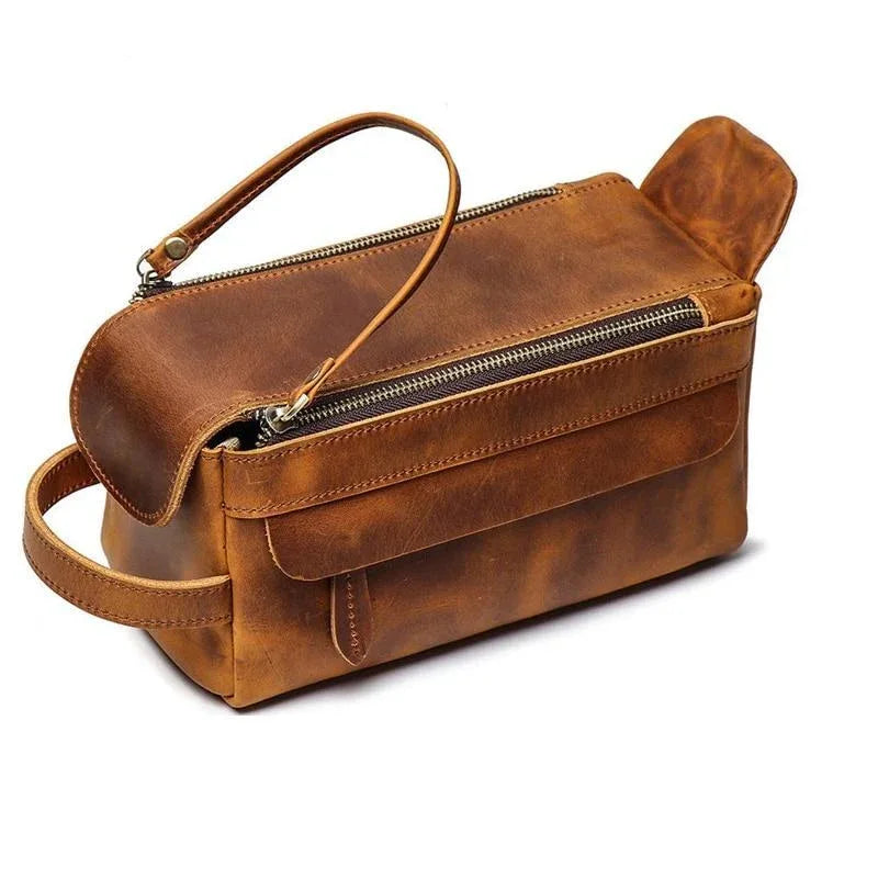Men's Steel Horse Leather Dado Handmade Leather Dopp Kit