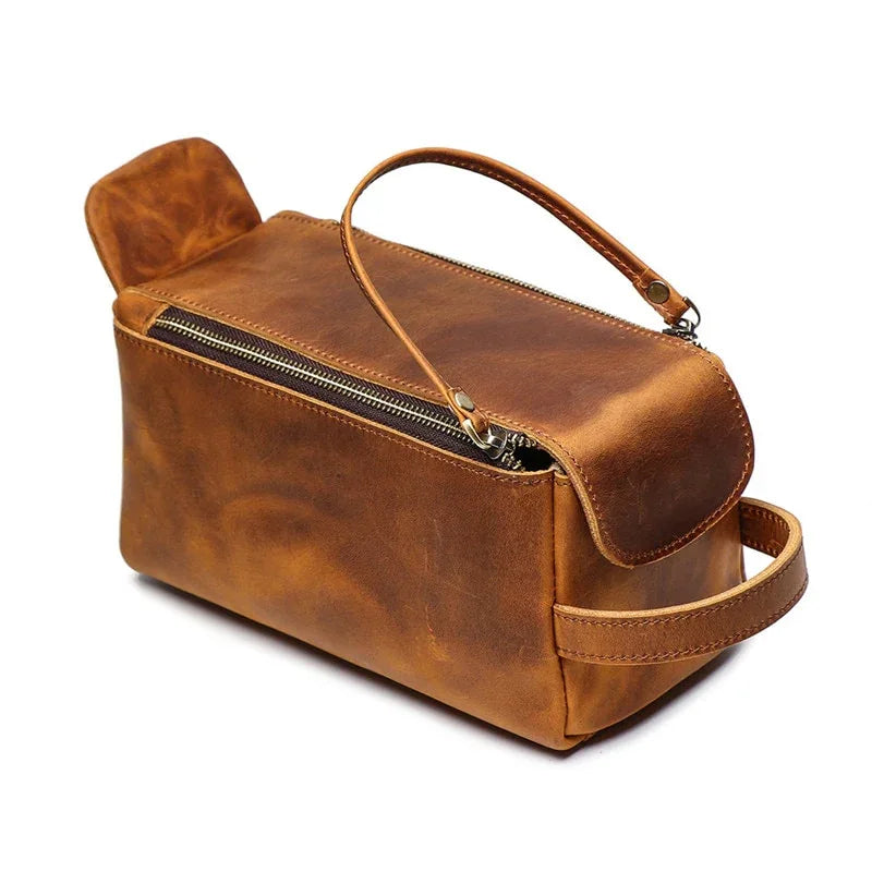 Men's Steel Horse Leather Dado Handmade Leather Dopp Kit