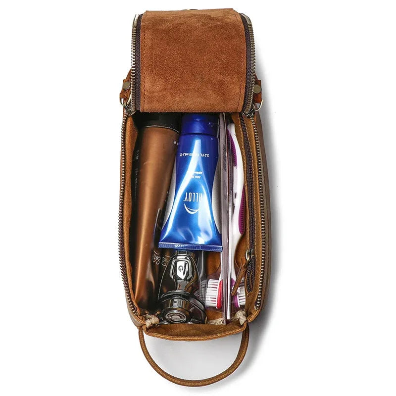 Men's Steel Horse Leather Dado Handmade Leather Dopp Kit