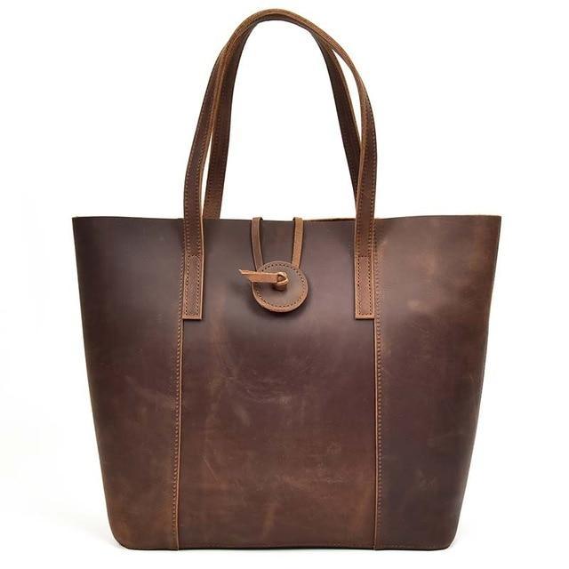 Women's Steel Horse Leather Taavi Handcrafted Crazy Horse Leather Tote Bag