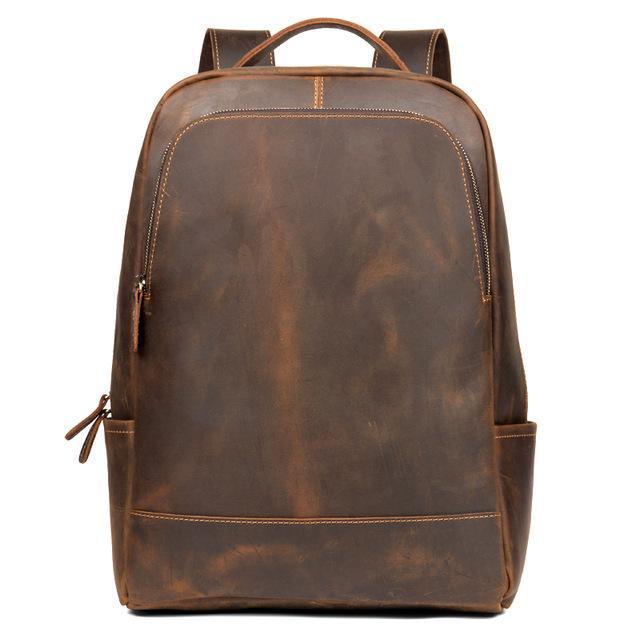 Men's Steel Horse Leather Vernon Minimalist Crazy Horse Leather Backpack