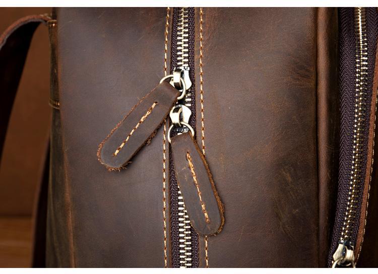 Men's Steel Horse Leather Vernon Minimalist Crazy Horse Leather Backpack