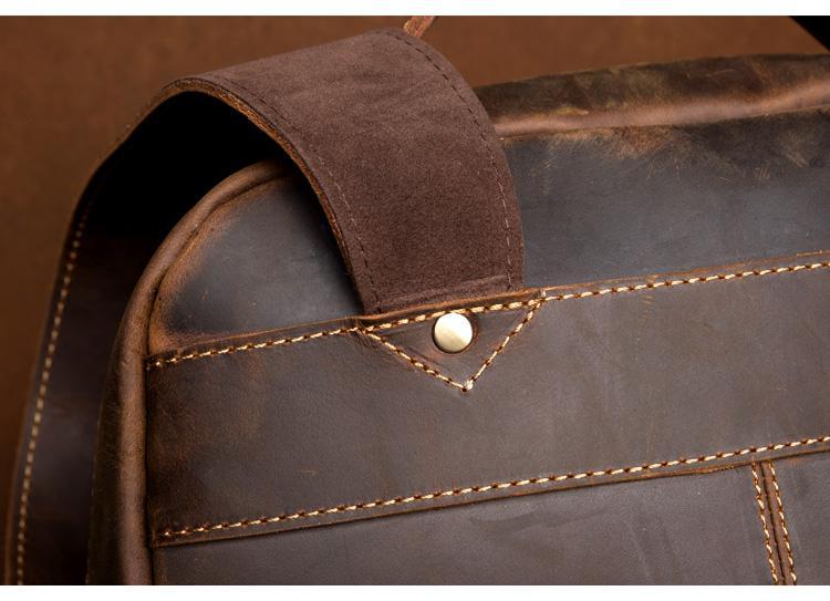 Men's Steel Horse Leather Vernon Minimalist Crazy Horse Leather Backpack