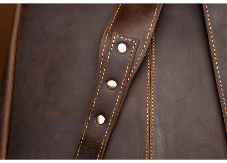 Men's Steel Horse Leather Vernon Minimalist Crazy Horse Leather Backpack