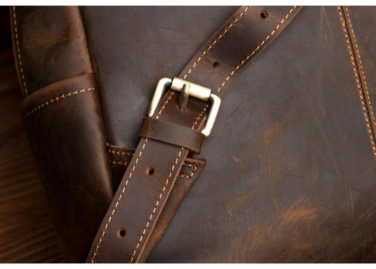 Men's Steel Horse Leather Vernon Minimalist Crazy Horse Leather Backpack