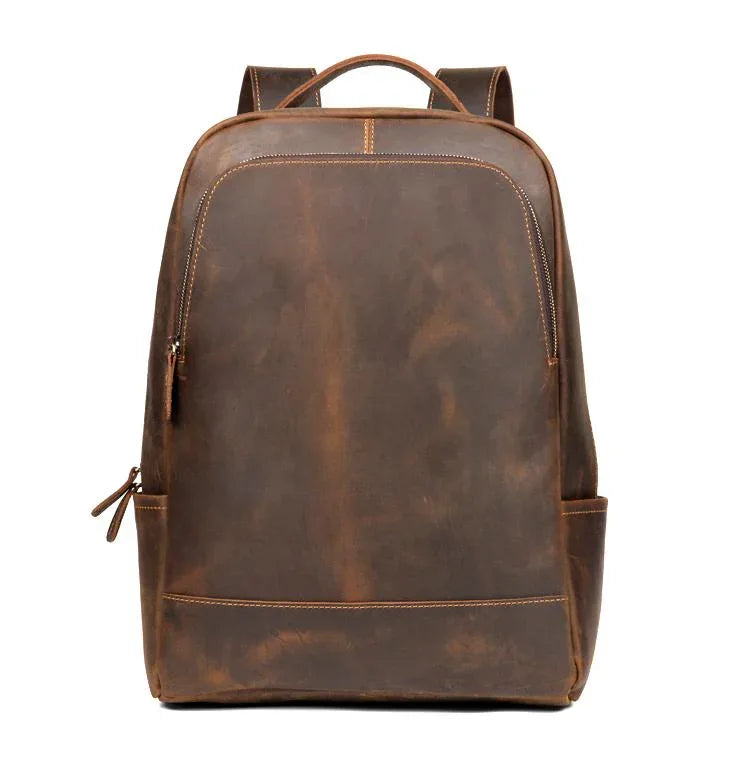 Men's Steel Horse Leather Vernon Minimalist Crazy Horse Leather Backpack