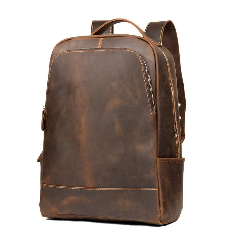 Men's Steel Horse Leather Vernon Minimalist Crazy Horse Leather Backpack
