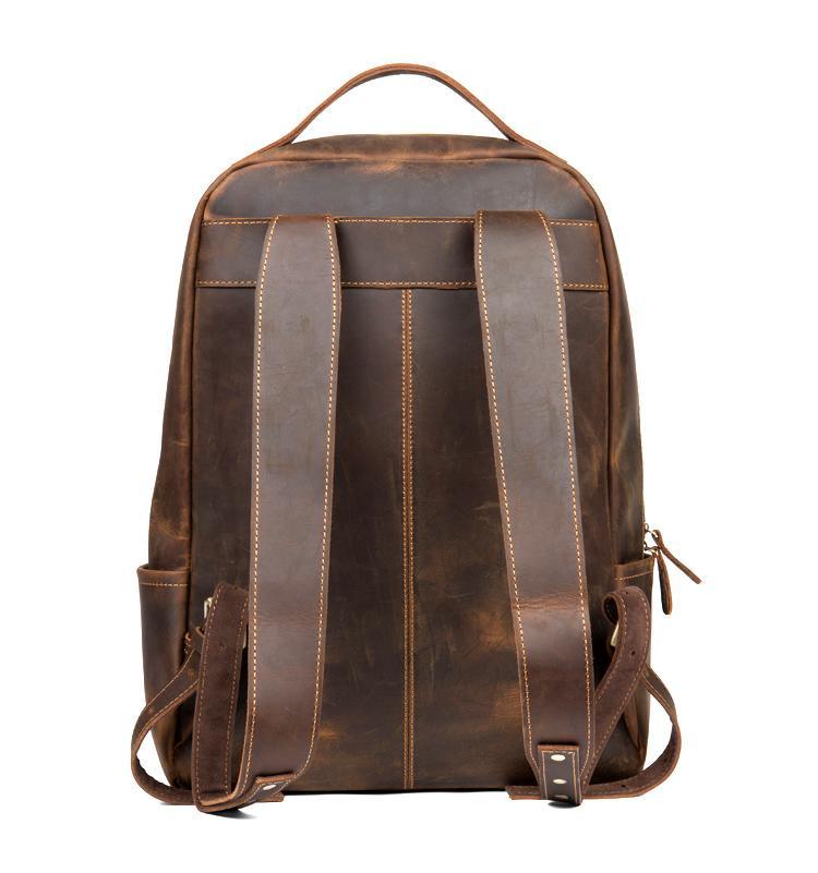 Men's Steel Horse Leather Vernon Minimalist Crazy Horse Leather Backpack