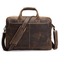 Men's Steel Horse Leather Welch Vintage Leather Briefcase Messenger Bag