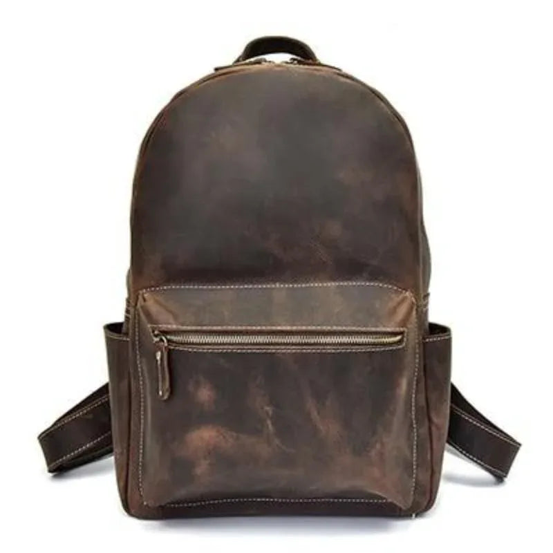 Men's Steel Horse Leather Calder Handcrafted Crazy Horse Leather Backpack